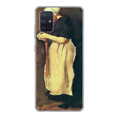 Produktbild von MuchoWow® Handyhülle Schutzhülle Hülle für Samsung Galaxy A71 Die Scheveningerin - Vincent van Gogh Silikon Softcase Handy Hülle - Kartenbesitzer