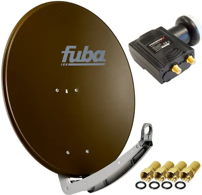 Produktbild von Fuba DAA 780 B Satellitenantenne Aluminium in Braun HDTV 4K PremiumX DELUXE Twin LNB Sat