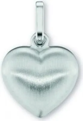 Image de Pendentif coeur 925/- argent rhodié mat / dos poli