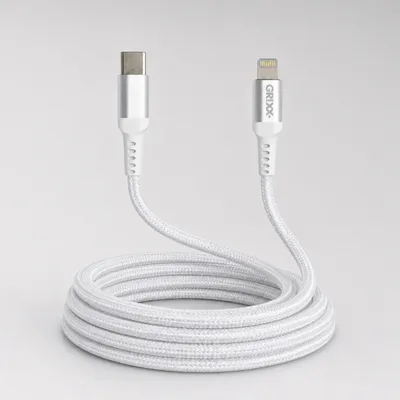 Productafbeelding van Grixx laadkabel USB-C naar Lightning 2 m MFi Power Delivery 20 W wit