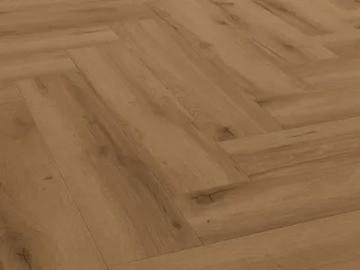 Produktbild von BASICfloor | 1,80 m² | Braun 6 mm Vinylboden Herringbone Eiche rustikal, Klickvinyl Nutzungsklasse 23 32, wasserfest mit Trittschalldaemmung fuer Fussbodenheizung