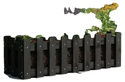 Image de Bordure de jardin, en pin massif, pour l'extérieur, de couleur noire