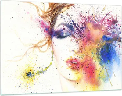 Produktbild von Bilder auf glas - Frau Abstraktion - 120x80cm - Glasbilder - Wandbilder - Kunstdruck - zum Aufhängen bereit - Wanddekoration aus Glas - Glas Bilder - Wandbild auf Glas - Einteilig - GAA120x80-3849