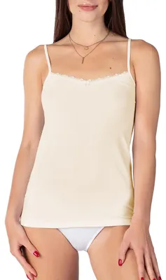 Produktbild von Bellivalini Damen Unterhemd aus Baumwolle mit Spitze BLV50-221 (Ecru, XS )