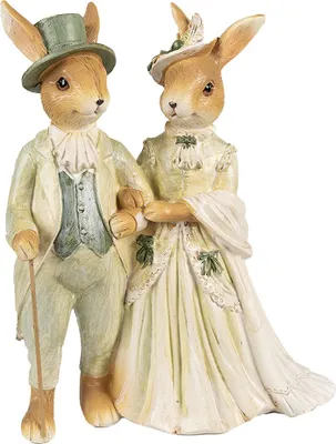 Obrázek produktu pro Clayre & Eef figurka králíka 21 cm hnědozelený polyester