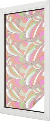 Obrázek produktu pro Vitrážová fólie na okna - 116x50 cm - vitrážový vzor - neprůhledná dekorativní fólie na ochranu soukromí - samolepicí, UV ochrana - barevný klikatý vzor