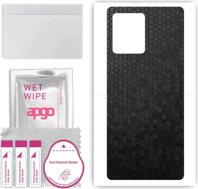 Produktbild von apgo Rückseite Schutzfolie, Skin, kompatibel mit Xiaomi Redmi Note 12 Pro Plus, Hinten Displayschutzfolie aus Vinylfolie, kratzfest, einfache Montage - Schwarze Honigwabe