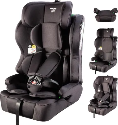 Image de Bebies First Grandtour V2 I-Size Siège enfant groupe 1/2/3 - Siège auto évolutif 76-150 cm - Siège auto sécurisé avec harnais - Noir