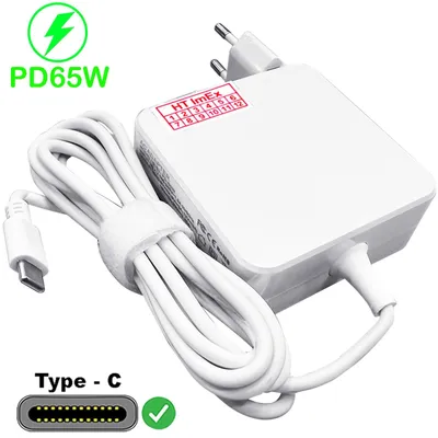 Produktbild von Weiß 65W USB-C Notebook Netzteil Ladegerät Laptop Ladekabel Type-C,Adapter für Lenovo