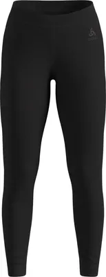 Schwarze enganliegende Odlo Natural Merino 260 Base Layer Tights mit Logo auf der Hüfte