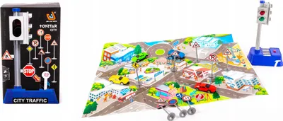 Produktbild von Verkehrsampel Spielzeug mit Verkehrsschildern Autos & Spielmatte Lernspielzeug Set