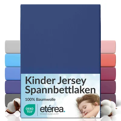 Zdjęcie produktu dla Prześcieradło jersey 80x160 - 80x180 cm, 100% bawełna, granatowe