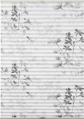 Produktbild von Gardinia Plissee Bella, ohne Bohren, weiß mit Blättern 40 x 130 cm