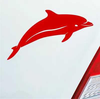 Produktbild von Auto Aufkleber Delphin Delfin Fisch Tier Tuning 12x7 cm Rot Sticker Heckscheibenaufkleber