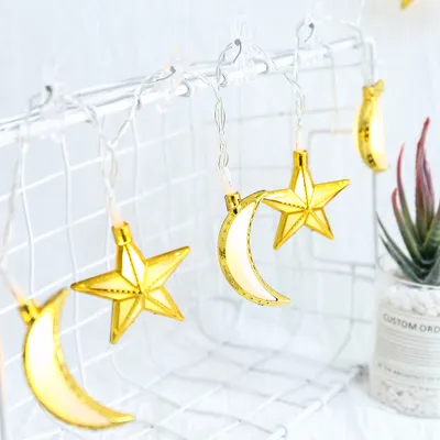 Produktbild von 1.5M Ramadan Dekorationen Lichterketten Islam Eid Mubarak Deko Lichterkette Batteriebetrieben Party Geschenke