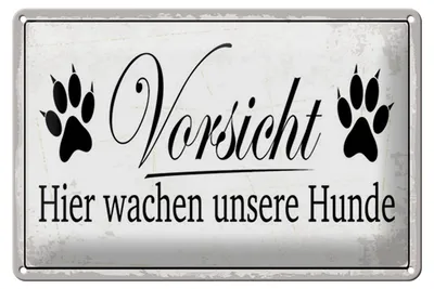 Produktbild von Blechschild Hinweis 12x18 cm Vorsicht hier wachen Hunde Schild
