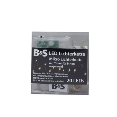 Produktbild von Lichterkette 24 LED warmweiß Lichterkette mit Timerfunktion Innen