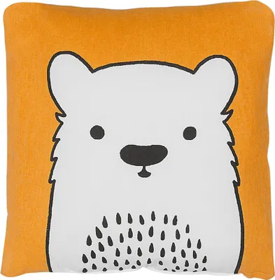 Produktbild von BELIANI Dekokissen Orange Baumwolle Tiermotiv Bärmotiv 45 x 45 cm Wohnzimmer Kinderzimmer