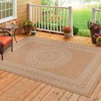 Produktbild von Homebyhome Indoor Outdoor-Teppich Flachgewebe Natürlicher Sisal Look Wetterfest Wohnzimmer Balkon Küche Terrasse Boho Design Grösse: 80x150 cm