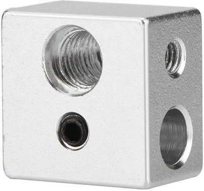 Produktbild von Professionelles Aluminium-Heizblock für 3D-Drucker - MK10-Extruder - Hitzebruchfest - Hohe Wärmeleitfähigkeit - Schnelle Wärmeabfuhr - 20x20x13mm - Aluminium-Oberfläche