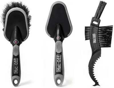 Obrázok produktu pre Muc-Off 3x Premium Brush Kit, Čistiaci nástroj, Súprava kief na bicykel, Univerzálne, Čierna, 3 kusov