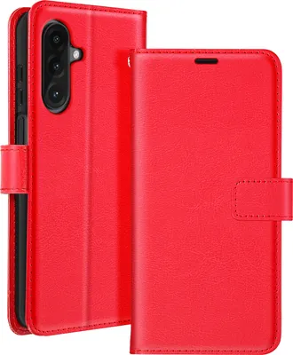 Image de Mayaxess, étui portefeuille pour Samsung Galaxy A26 avec dragonne, rouge