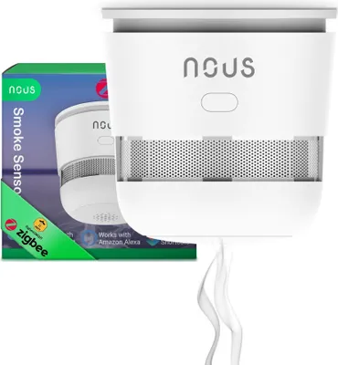 Immagine prodotto di NOUS E8 Rivelatore di fumo intelligente, ZigBee 3.0, batteria CR123A, min. 85 dB, controllo tramite app, Alexa e Google