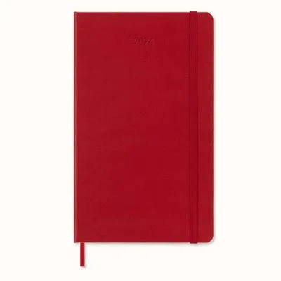 Produktbild von Moleskine 12 Monate Wochen Notizkalender 2024, L/A5, 1 Wo = 1 Seite, Rechts Linierte Seite, Hard Cover, Scharlachrot