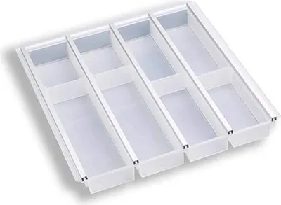 Immagine prodotto di Vassoio portaposate CUISIO 50 bianco-traslucido (L 385-420 x P 463-480 mm) / Vassoio portaposate per 50 cassetti.