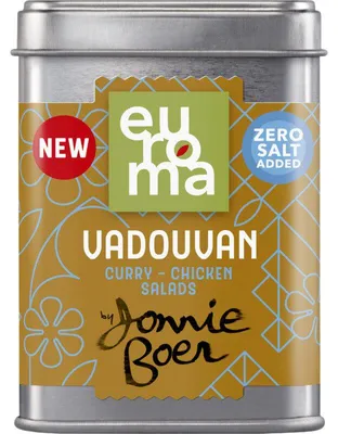 Zdjęcie produktu dla Euroma Vadouvan by Jonnie Boer, 48g – Aromatyczna indyjsko-francuska mieszanka przypraw do curry i nie tylko