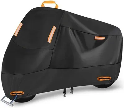 Produktbild von Famanu Motorradhülle wasserdicht mit reflektierenden Streifen und Windschutz - 190x95x110 cm