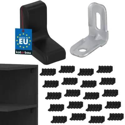 Produktbild von KOTARBAU® 100er Set Metall-Regalbodenträger mit Kunststoffblende für Möbel Schwarz