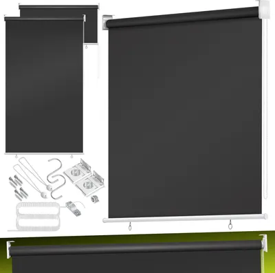 Immagine prodotto di KESSER® Tenda da sole verticale Tenda da sole verticale Tenda da balcone Schermo di protezione solare Tenda a rullo laterale Ombreggiante , Tenda a rullo per balcone Robusta e resistente alle intemperie, per balcone, terrazza, giardino