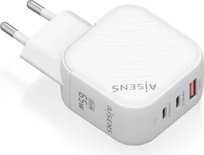 Image de Wall charger of aisens asch-65w3p026-w/ 2xusb type-c/ 1xusb/ 65w