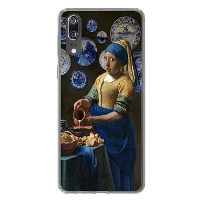 Produktbild von MuchoWow® Handyhülle Schutzhülle Hülle für Huawei P20 Milchmädchen - Das Mädchen mit dem Perlenohrring - Vermeer Silikon Softcase Handy Hülle - Hardcover