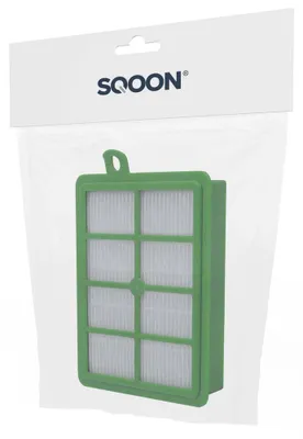 Productafbeelding van SQOON® HEPA-filter H12 geschikt voor AEG, Electrolux & Philips stofzuigers - Gelijk aan model: EFH12, FC8031 - Vervangt o.a. FC9106, 432200492990 - Voor schone en allergenenvrije uitblaaslucht