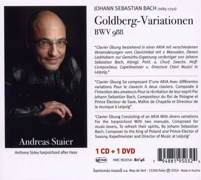 Immagine prodotto di Johann Sebastian Bach (1685-1750): Variazioni Goldberg BWV 988 - - (CD / G)