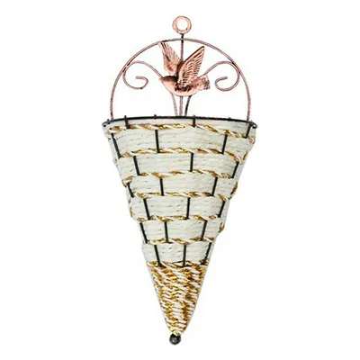 Produktbild von Rattan Wandkorb für Blumen dekorative Hängevase Wand Balkon Terrasse Naturdeko - BasketVase