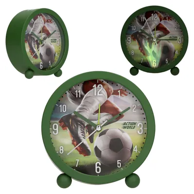 Zdjęcie produktu dla Dino World + Action 0413929, Kwarcowy budzik, Okrągły, Zielony, Wewnętrzna, Nastolatek, Chłopiec