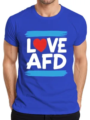 Produktbild von Love AfD Rotes Herz Politik Deutschland Wahl Statement Sarkasmus Herren T-Shirt, Blau, L