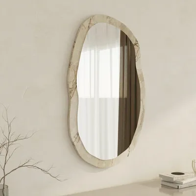 Immagine prodotto di Tromello - Specchio, 52x86h cm Bianco Marmo, Forma Ovale