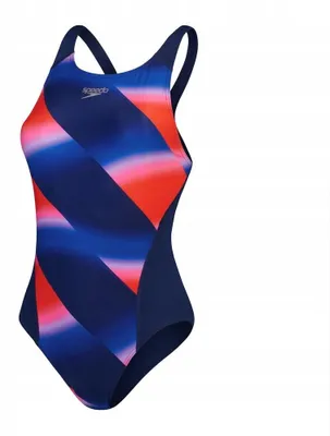 Image de Speedo - Maillot de bain "Recordbreaker" pour femmes, modèle IG5110 (taille 36 DE), couleur bleu/rouge
