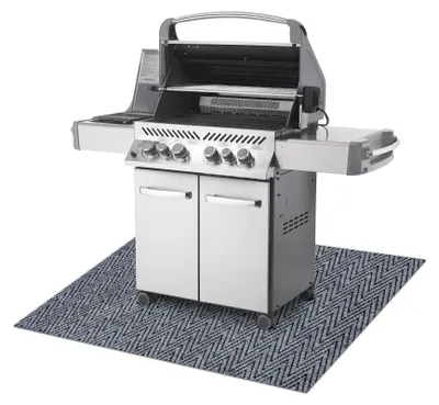 Image de Tapis de protection pour barbecue MAGNUS 2954 pour terrasse, extérieur - gris gris 100x180 cm