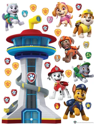 Produktbild von Sanders & Sanders Wandtattoo PAW Patrol Blau, Rot und Gelb - 600174 - 65 x 85 cm