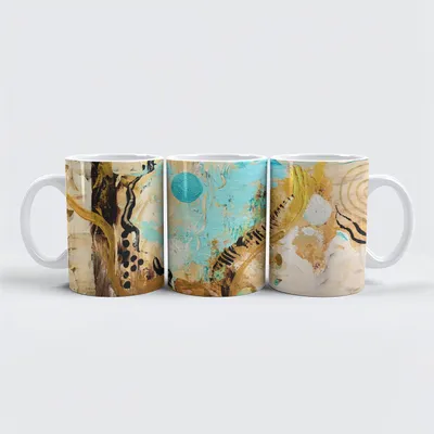 Produktbild von raxxa Premium-Tasse "Goldentürkise Welt IV"
