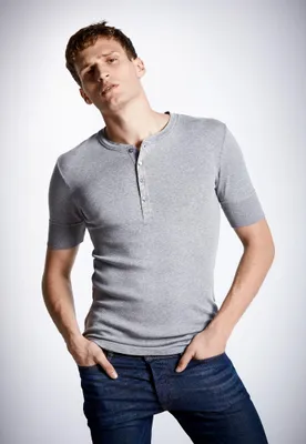 Produktbild von Schiesser Herren Henley 1/2 - Karl-Heinz Gr. 4 grau-mel.