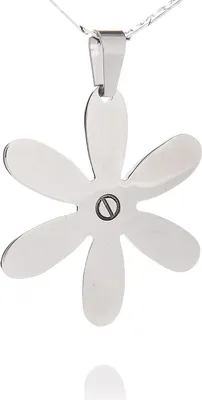 Produktbild von Damen Edelstahl Kettenanhänger Blume - Hoch Poliert - Höhe 40mm - SLP-0703 - 50.0 Zentimeter