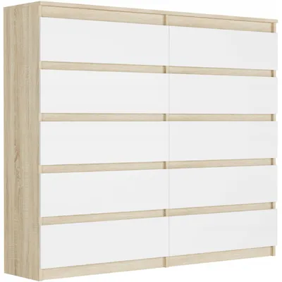 Obrázek produktu pro Komoda 140 cm 10 zásuvek skříňka FRAMIRE R-140-S10 sonoma mix