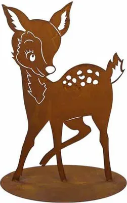 Produktbild von Reh Bambi 41 cm Edelrost  Rehkitz Kitz Hirsch Rehe Wald Tier Rost Metall Rostfigur rostige Gartendeko