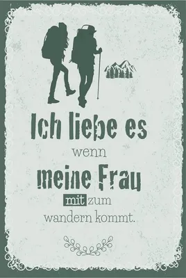 Produktbild von vianmo Holzschild 18x12 cm Ich liebe meine Frau mit wandert